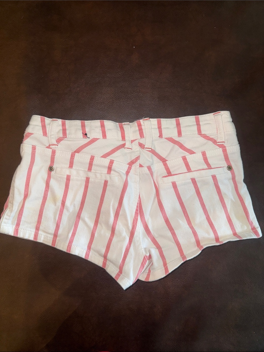 Dollhouse White Shorts with Pink Vertical Stripes - Picture 2 of 3